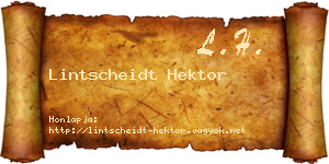 Lintscheidt Hektor névjegykártya